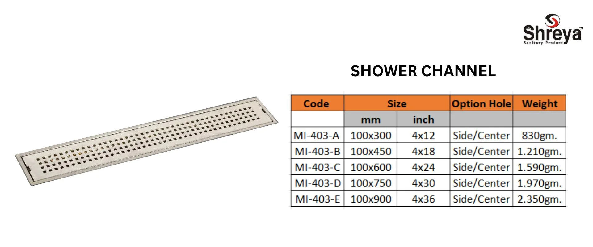 Shower Arm Channel Bathroom