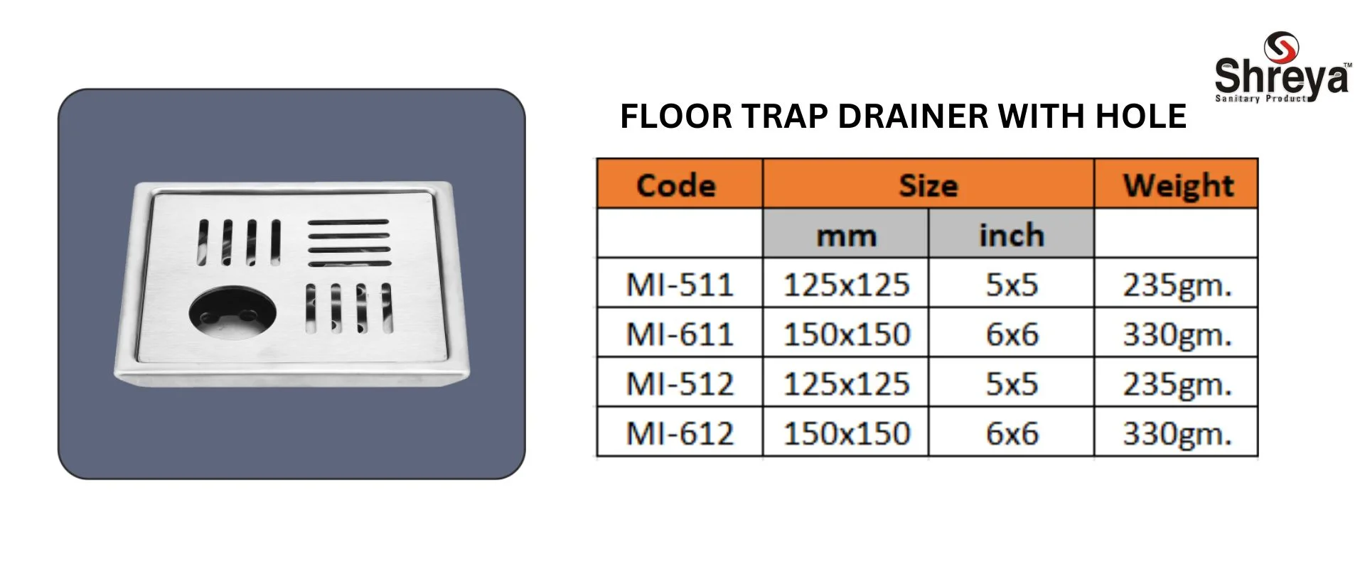 FLOOR TRAP DRAINER WITH HOLE